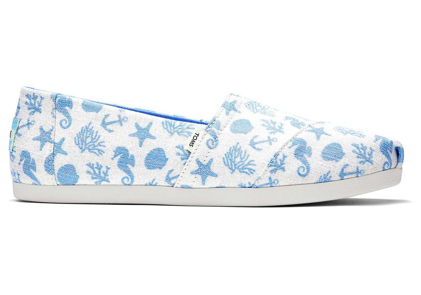 Toms Espadryle Damskie Białe/Niebieskie - Alpargata Seahorses - 43JDGCVBL